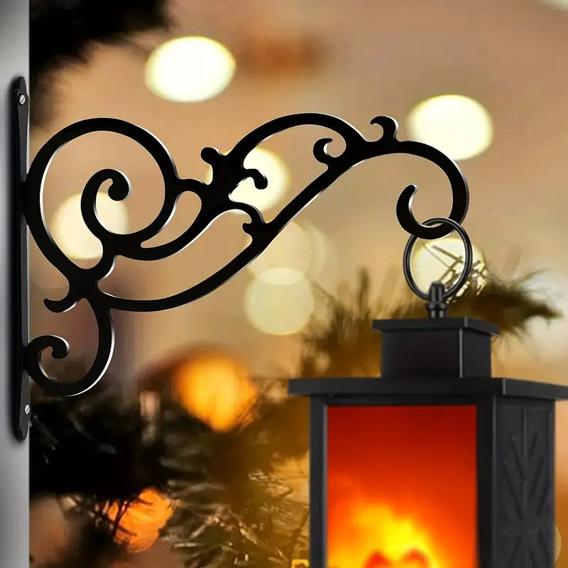 2pcs Decorative Iron Wall Hooks for Hanging Plants, Lanterns & Wind Chimes