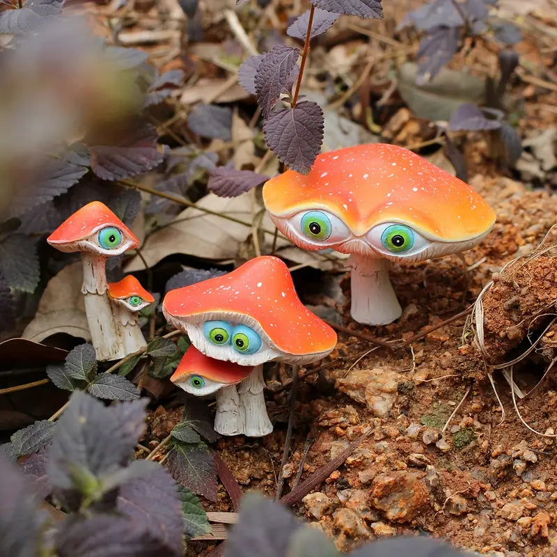 3pcs/set Mushroom Sprite Resin Handicrafts