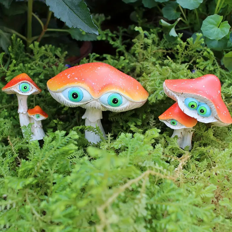 3pcs/set Mushroom Sprite Resin Handicrafts