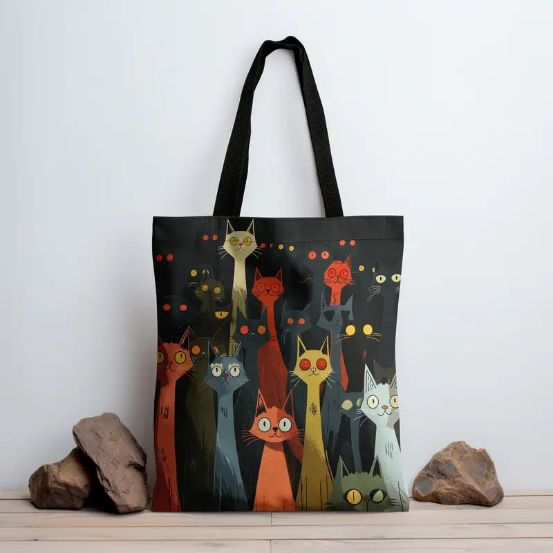 ArteFelis™ | Canvas Tote with Colorful Cat Design