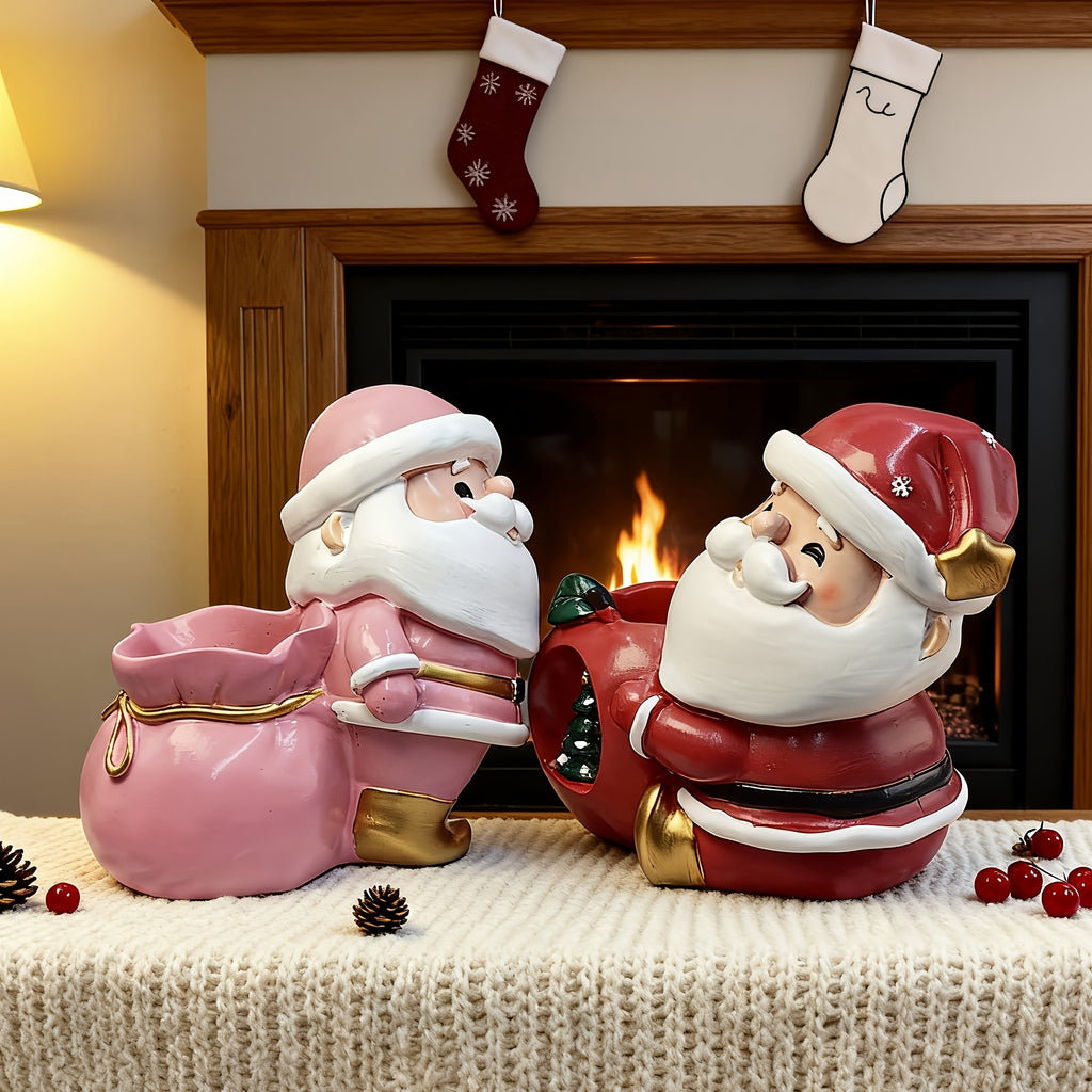 GlamSanta™ Pink & Gold Santa Claus Figurine