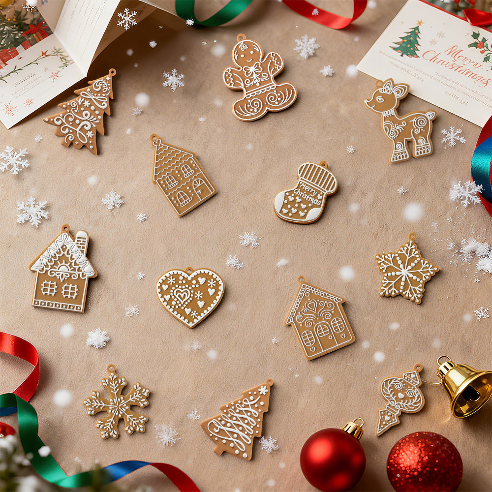 “Festive Charm” – 12-Piece Christmas Ornament Set