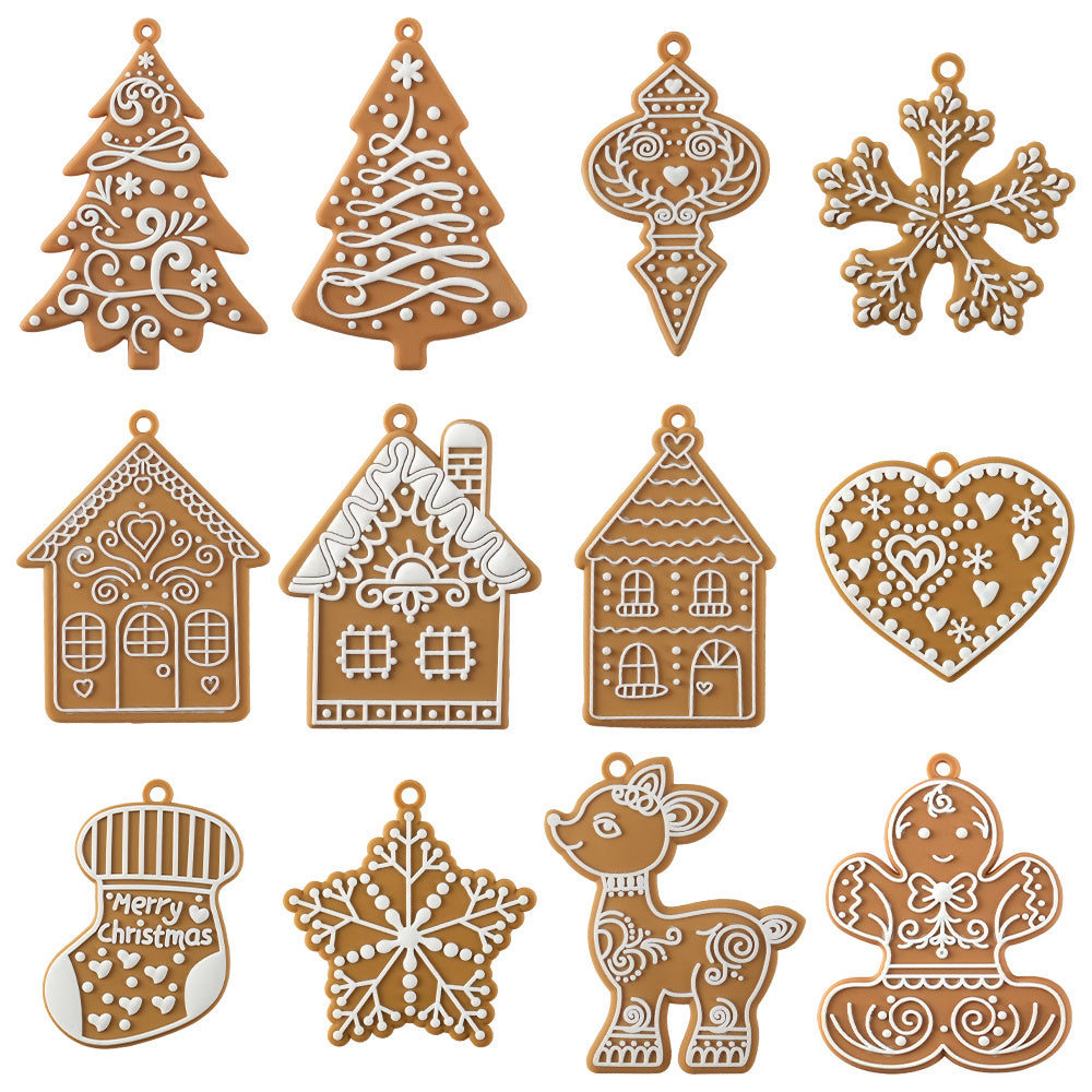 “Festive Charm” – 12-Piece Christmas Ornament Set