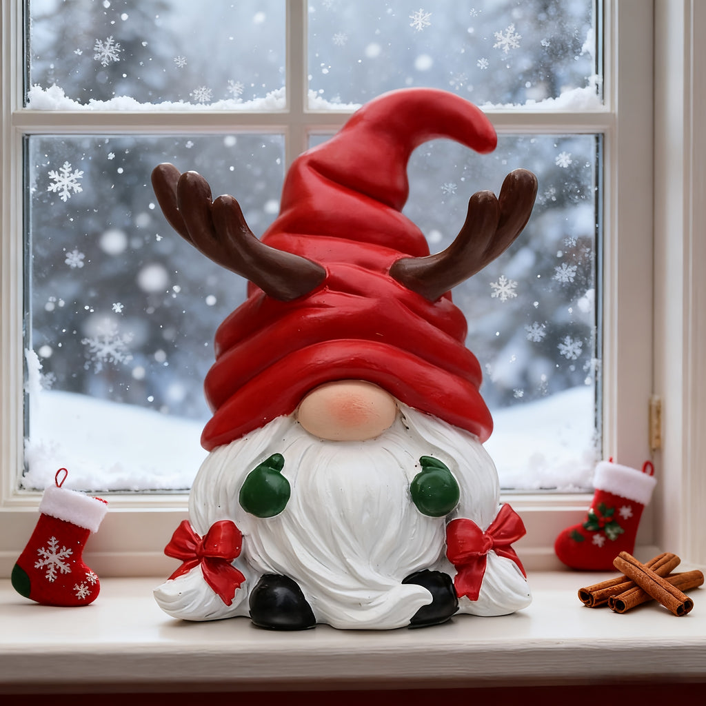 FrostyFable™ Handmade-Style Christmas Resin Gnome