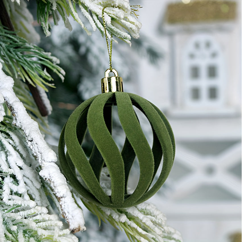 Velvet-Flocked Christmas Ornament Set