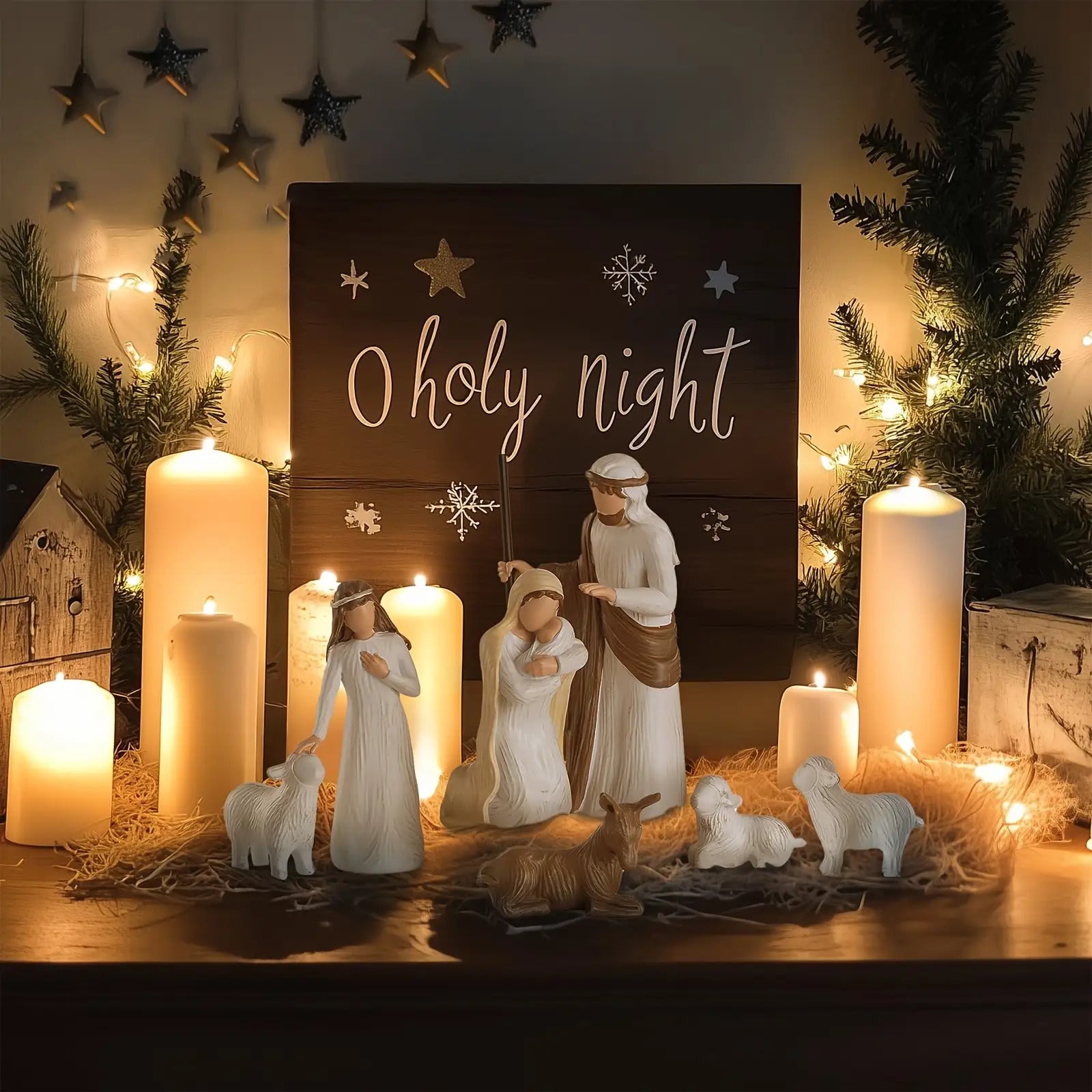 “Bethlehem Blessings” – Handmade Resin Nativity Scene Sculpture