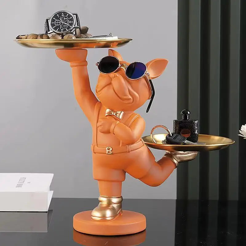 Loyal Luxe: Bulldog Accent Tray for Storage & Style