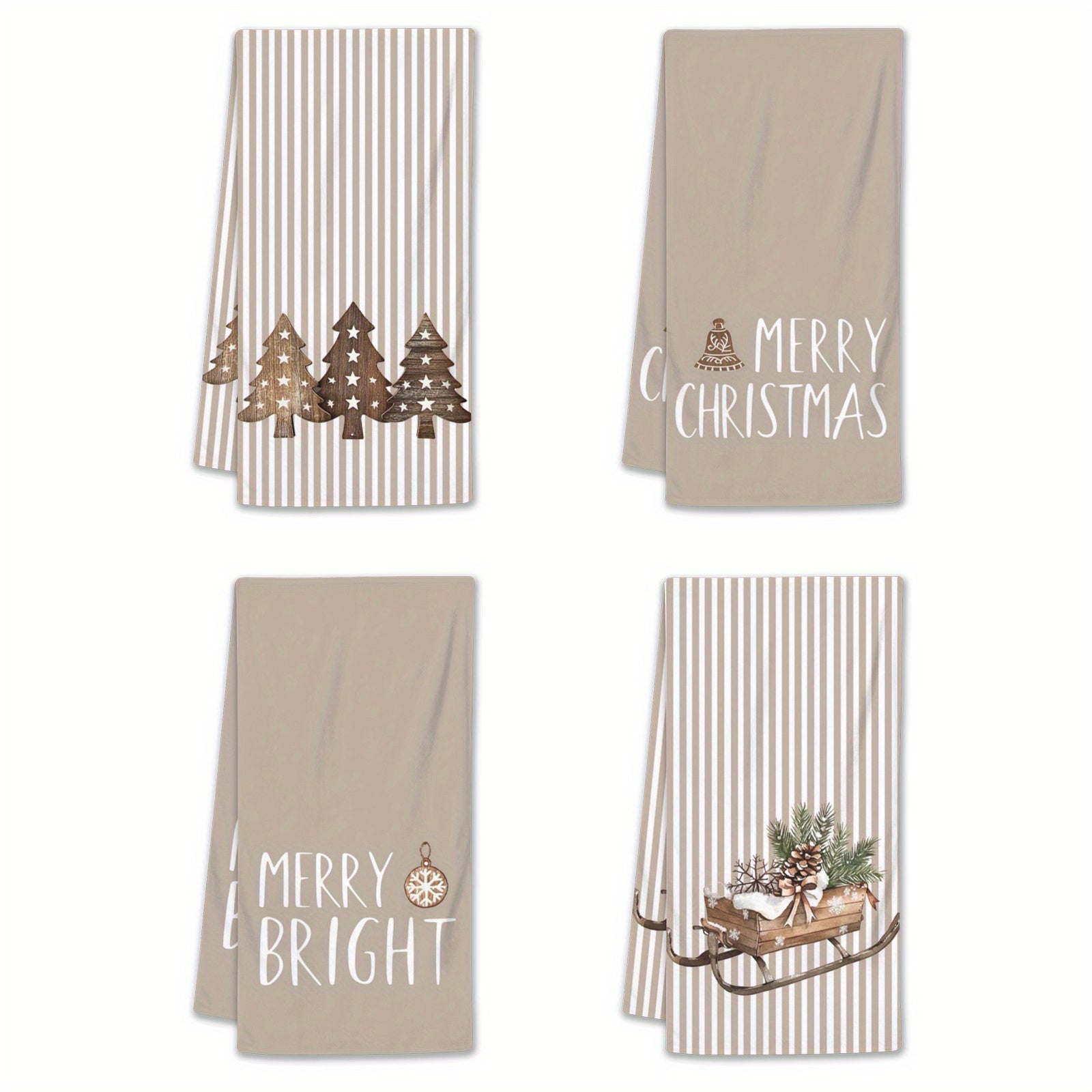 PineHaven™ 4-Piece Modern Christmas Kitchen Towel Set