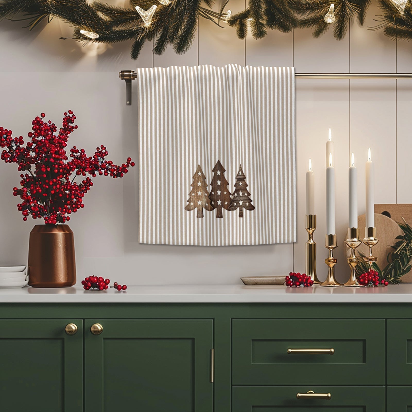 PineHaven™ 4-Piece Modern Christmas Kitchen Towel Set