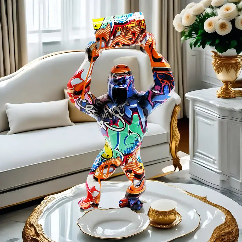 Graffiti Gorilla Art Statue