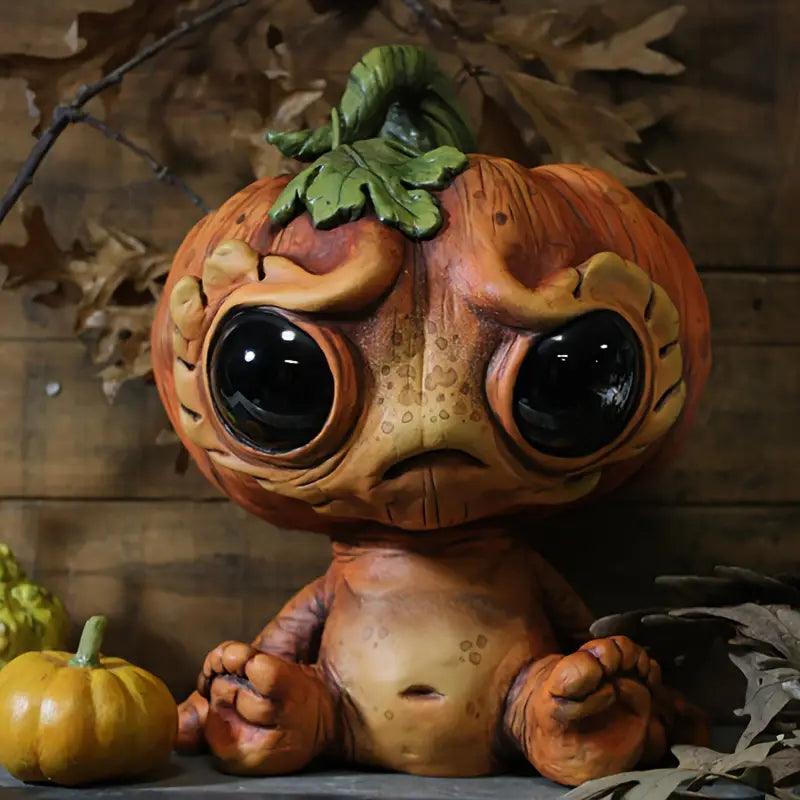 “Pumpkinstronaut” — Whimsical Alien Elf Figurine