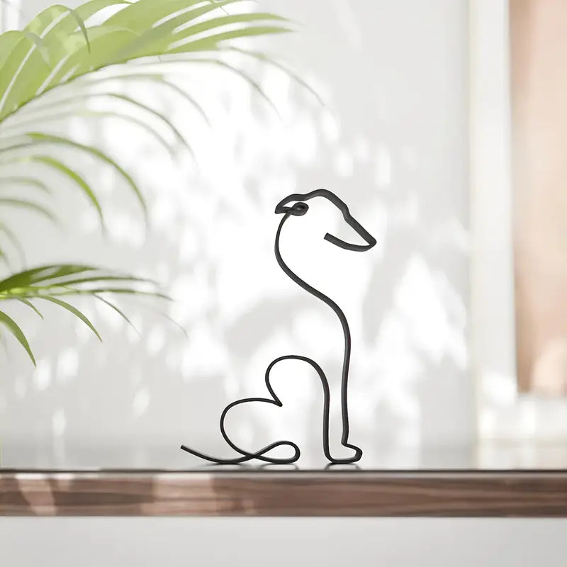 Grey Grace – Line Art Dog Sculpture