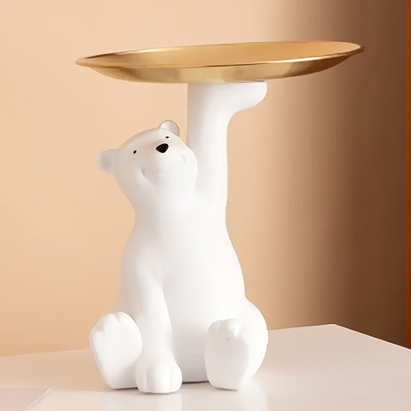 BohoBear™ Modern White Polar Bear Resin Tray