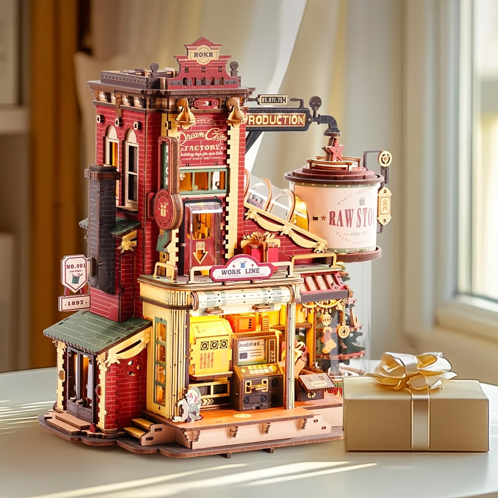 ROKR “Dream Gift Factory” Christmas Dollhouse Music Box