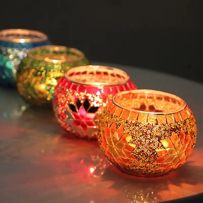 Lustra™ | 4-Piece Glass Candle Holder Set