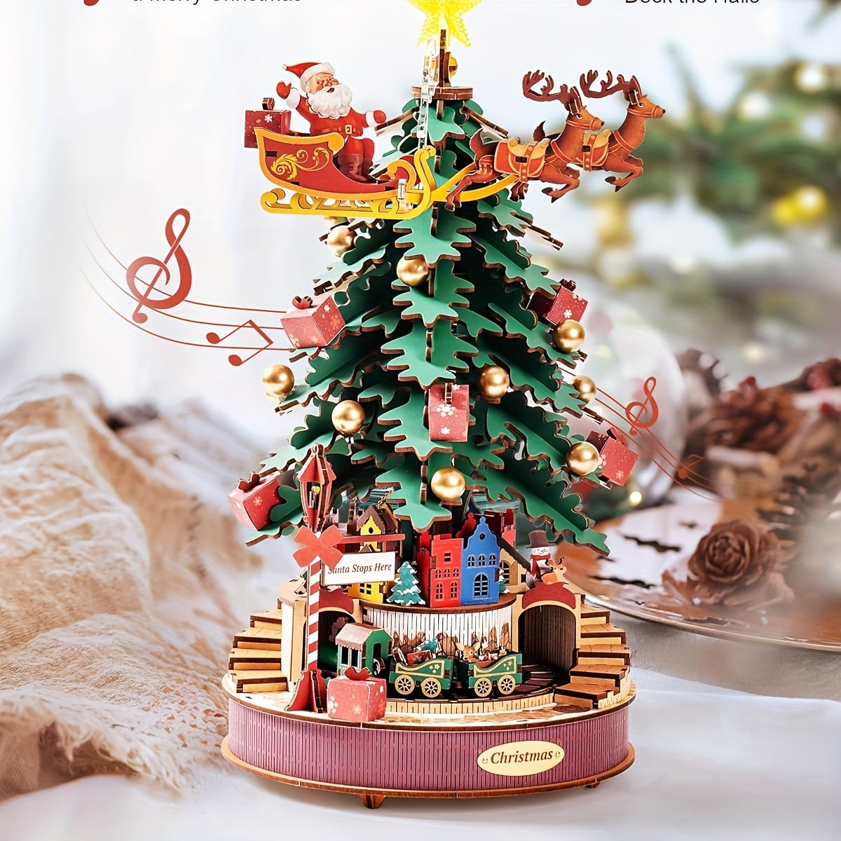 ROBOTIME 3D Wooden Christmas Melody Tree