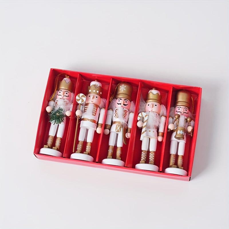 “Tiny Traditions” – 5" Whimsical Wooden Nutcracker Christmas Ornament