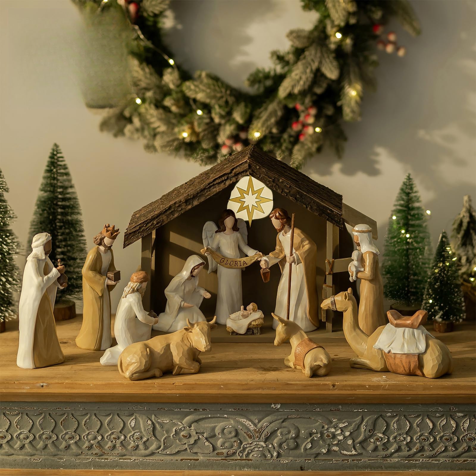 “Bethlehem Blessings” – Handmade Resin Nativity Scene Sculpture