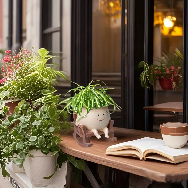 Planture – Contemporary Resin Planter Pot with Drainage