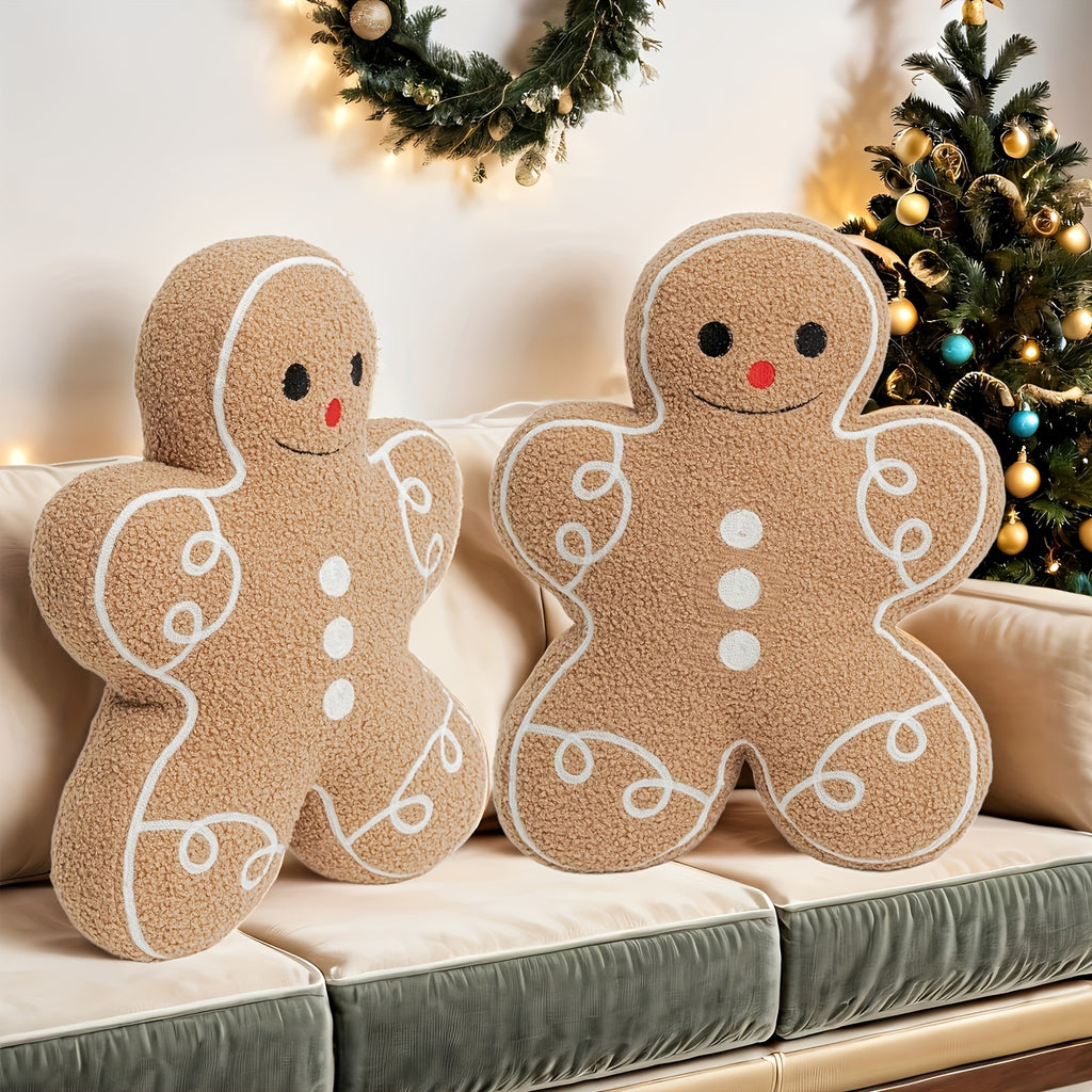 Gingerbread Cuddle Cushion| Cozy Christmas Sofa & Bed Decor