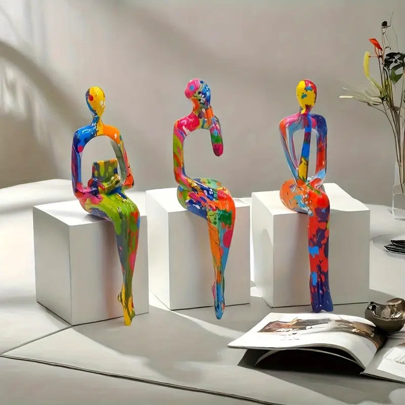 3-Piece Set Abstract Resin Figurines