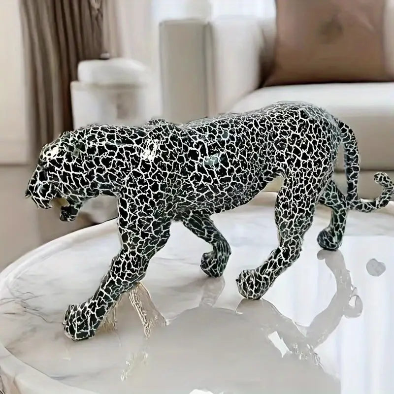 Black and White Leopard Statue