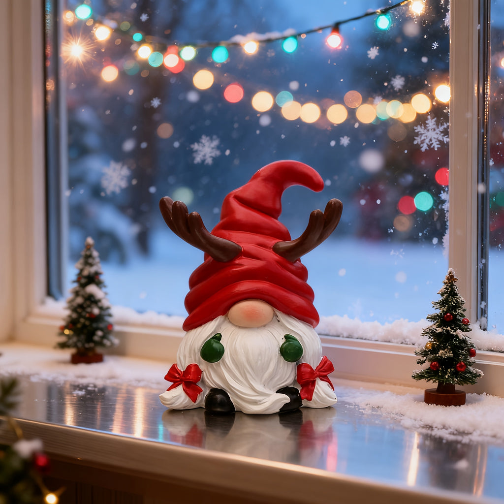 FrostyFable™ Handmade-Style Christmas Resin Gnome