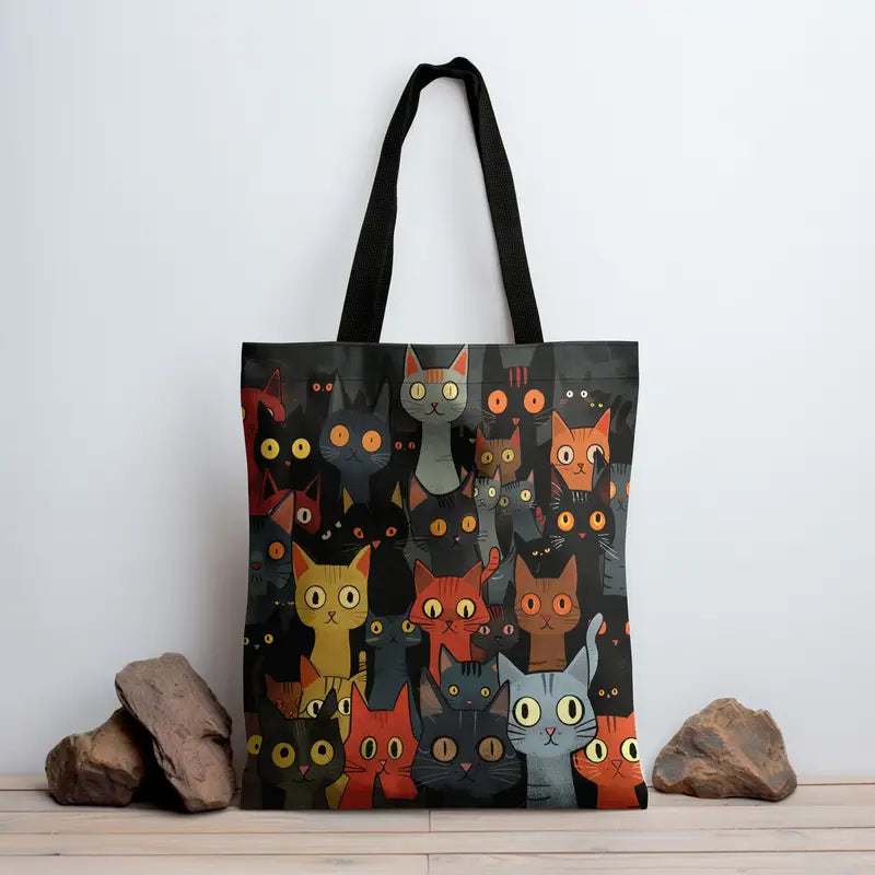 ArteFelis™ | Canvas Tote with Colorful Cat Design