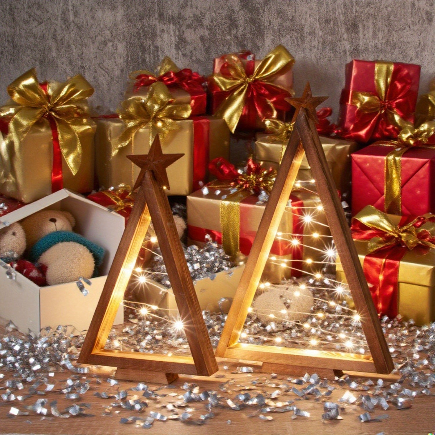 Rustic Glow LED Tabletop Trees