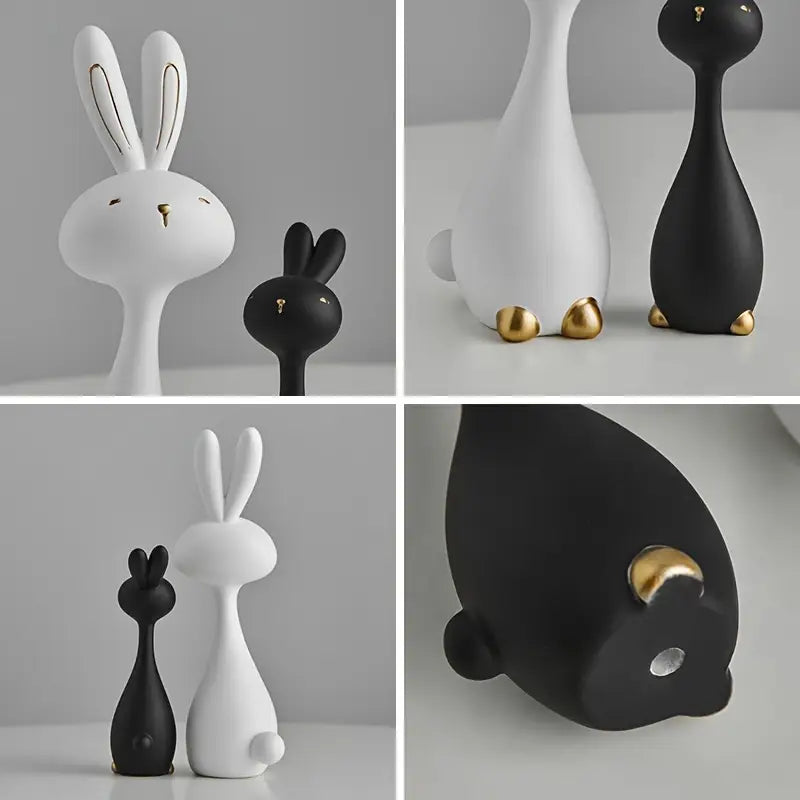 “Yin & Yang Bunnies” — Anime-Inspired Resin Statue Set