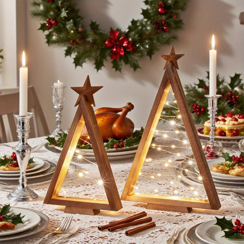 Rustic Glow LED Tabletop Trees