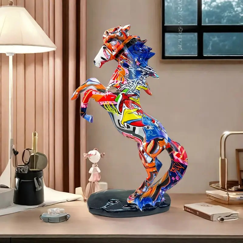 Graffiti-Style Horse Statue