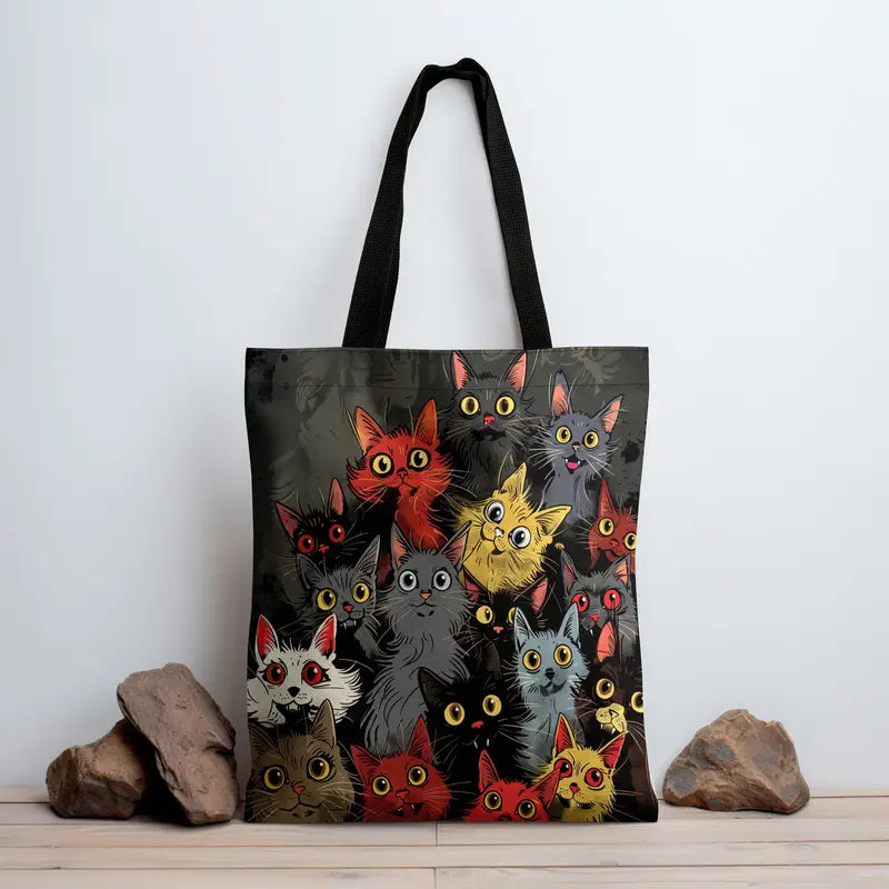 ArteFelis™ | Canvas Tote with Colorful Cat Design
