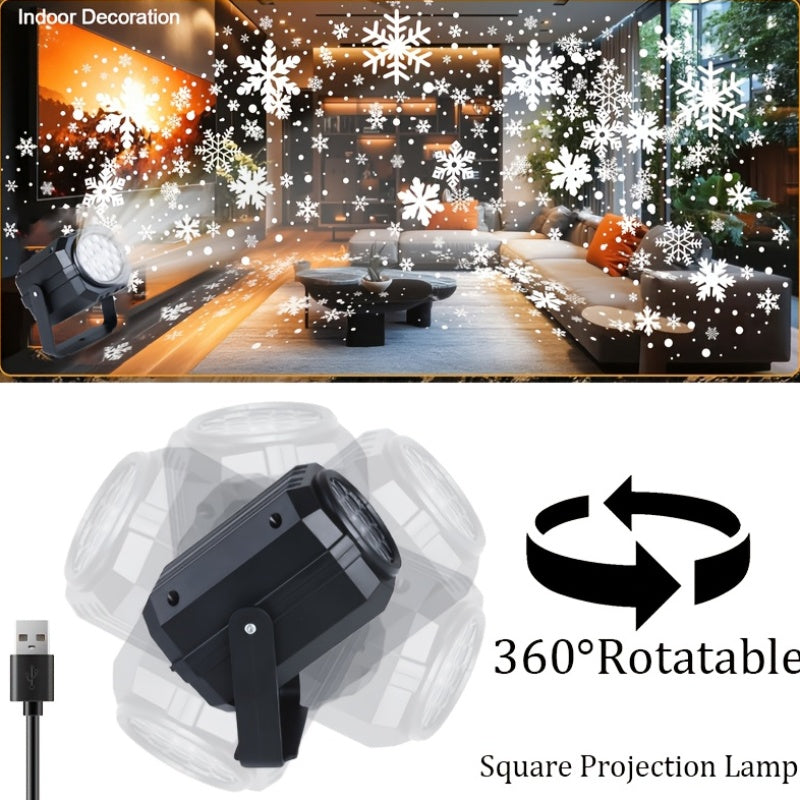 “SnowGlow Pro” – USB-Powered LED Snowflake Projector