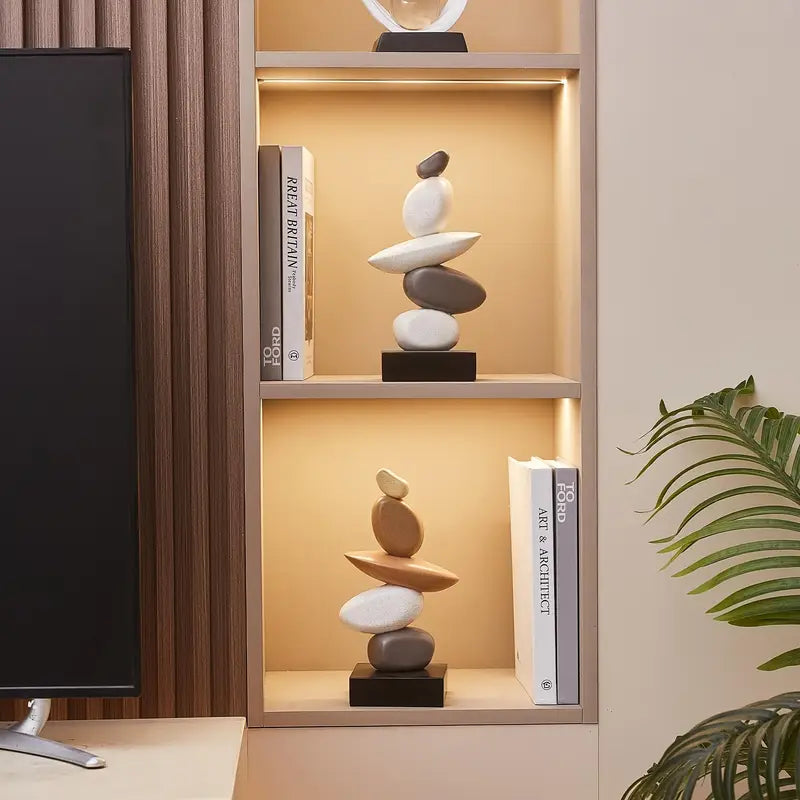Zen Balance – Y-Resin Stone Stacking Sculpture