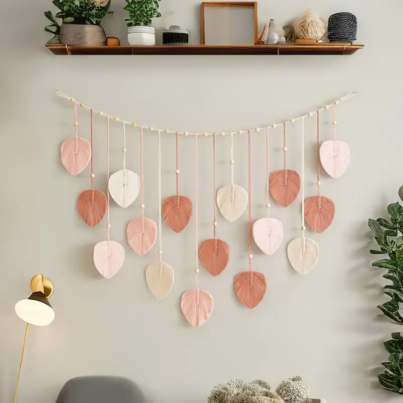 Soleil Botanique – Boho Leaf Woven Wall Art