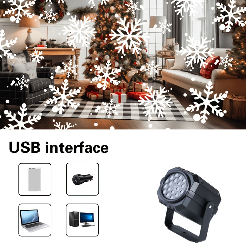 “SnowGlow Pro” – USB-Powered LED Snowflake Projector