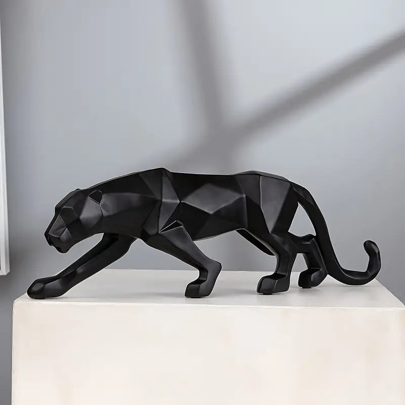 Modern Abstract Geometric Panther Statue