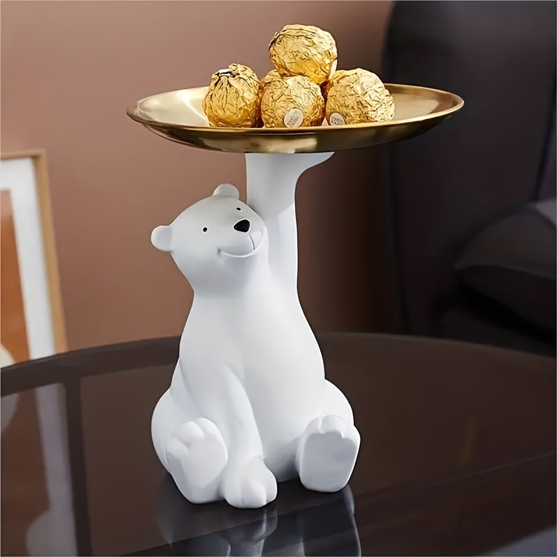 BohoBear™ Modern White Polar Bear Resin Tray