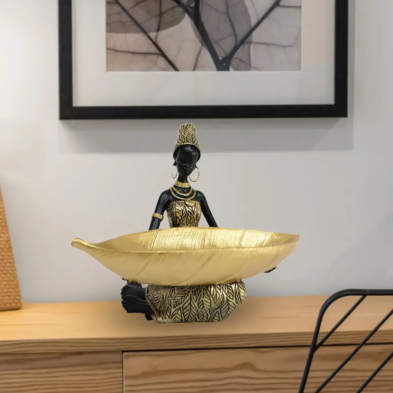 Zuri Legacy – Golden Vintage African Statue