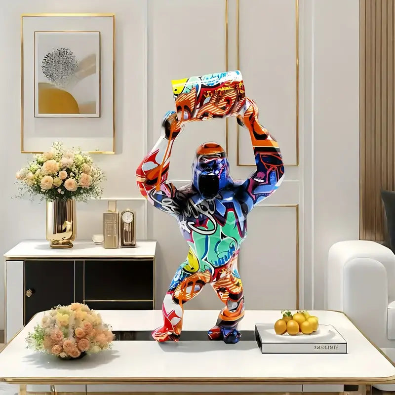 Graffiti Gorilla Art Statue