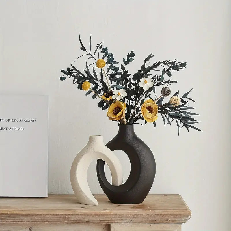 NoirLinéa – Monochrome Vase Duo