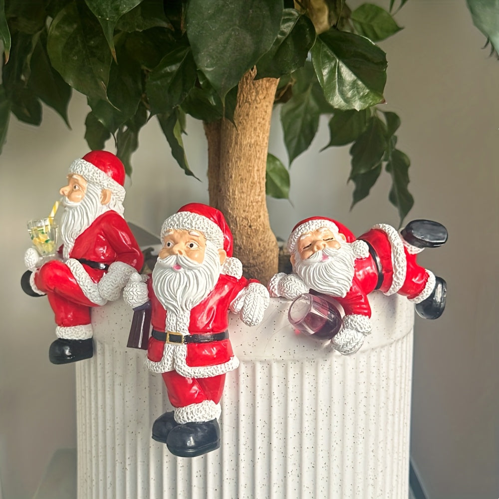 “Jolly Planters” – 3-Piece Santa Claus Hanging Decoration Set