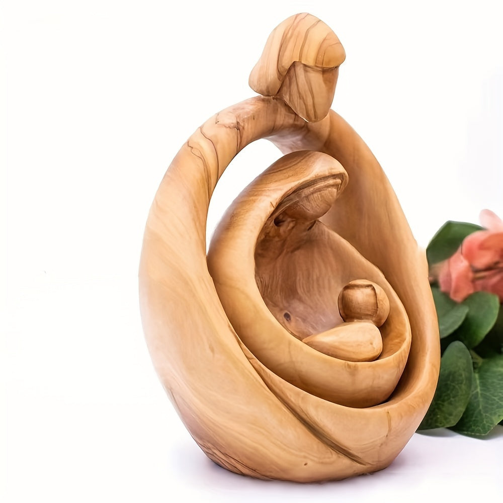 “Serene Manger” – Handcrafted Resin Nativity Scene Figurine