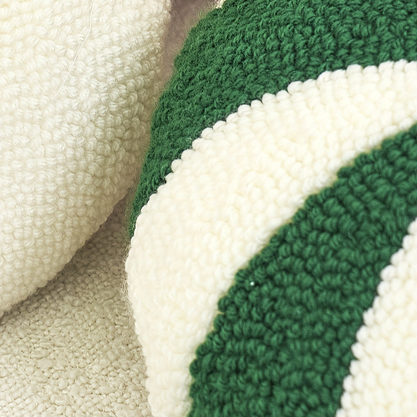 “Holiday Stripes” – Classic Round Christmas Throw Pillow