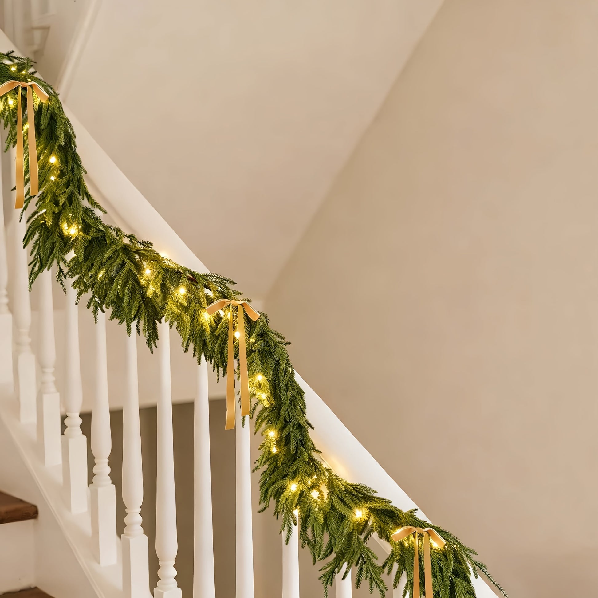 LuxeGlow™ Artificial Christmas Norfolk Pine Garland with Lights