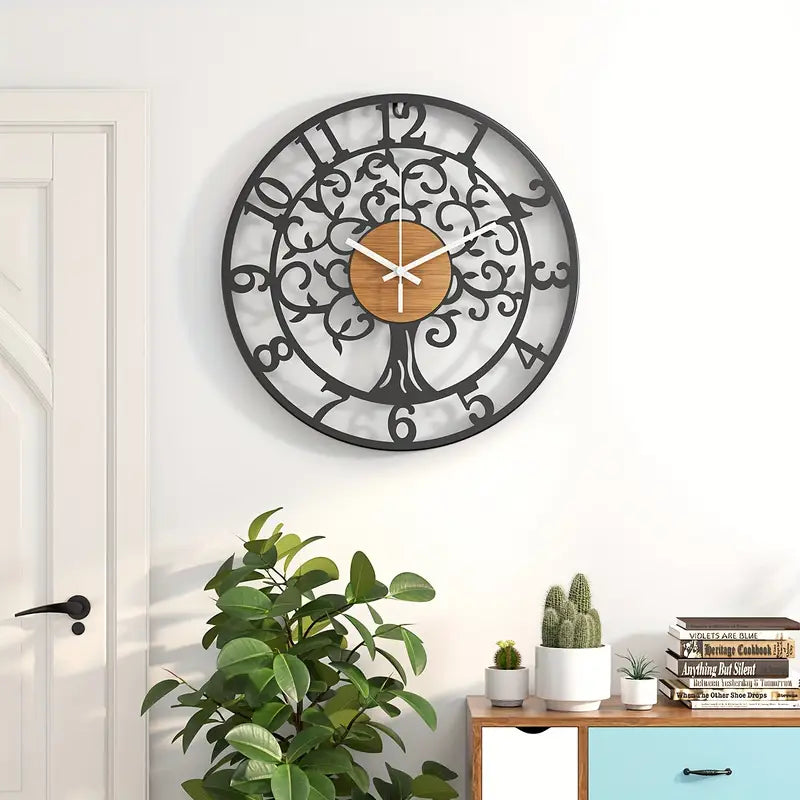 Florique – 6-inch Silent Non-Ticking Flower Metal Wall Clock