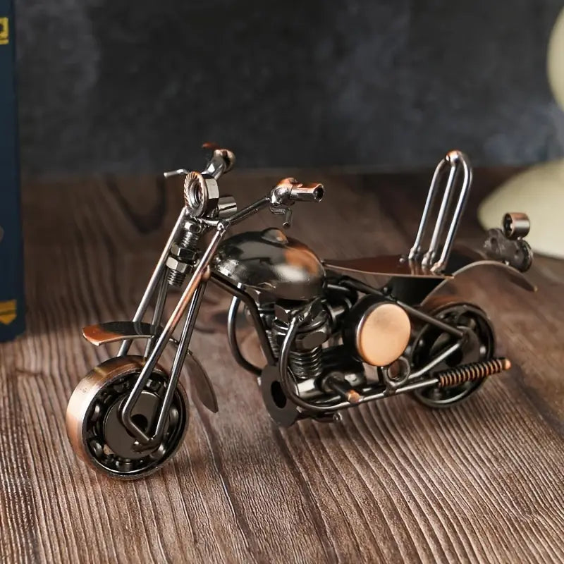 “Iron Rider” — Vintage Metal Motorcycle Figurine