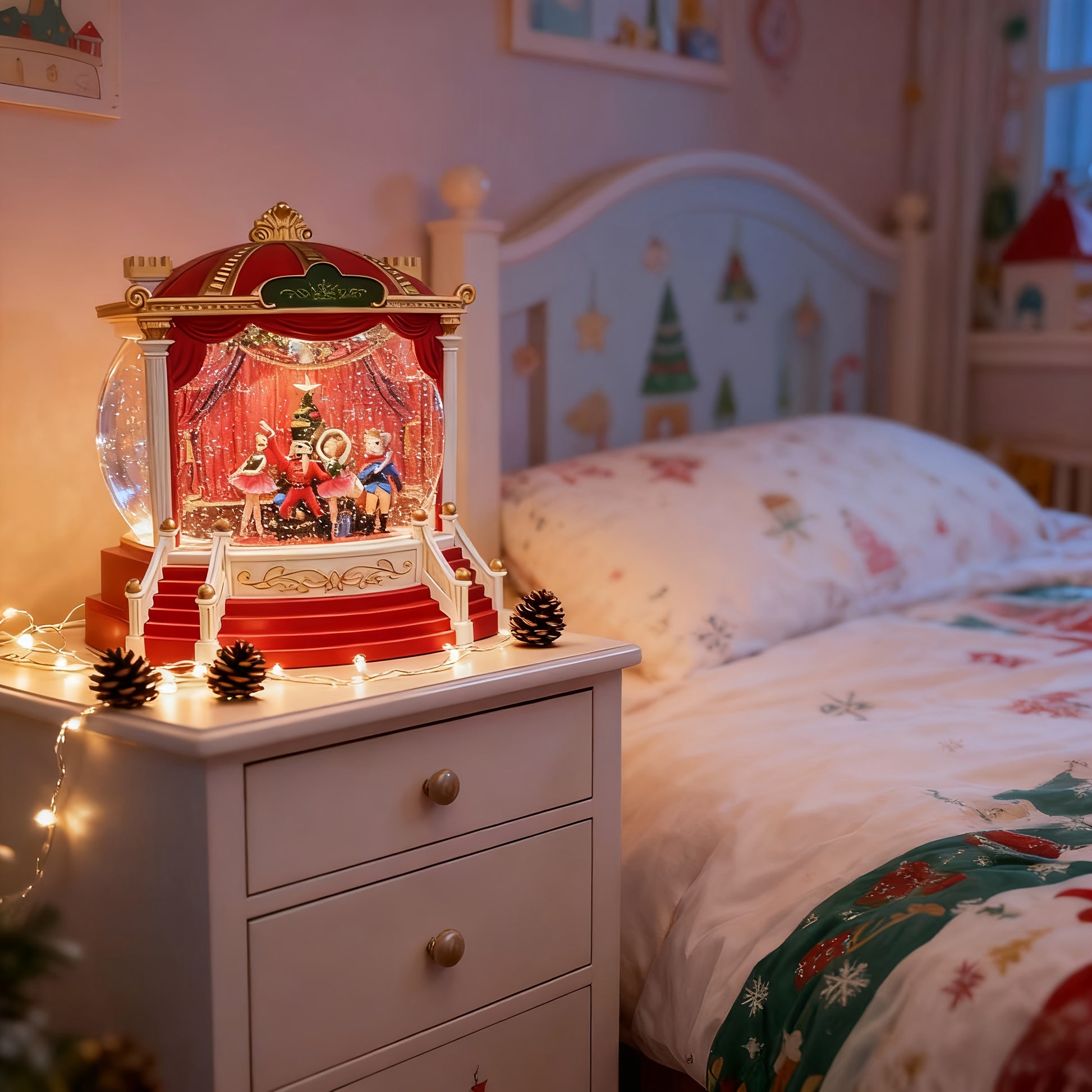 “Enchanted Noel Stage” – High-End Christmas Music Box with Rotating Scene & Musical Bell