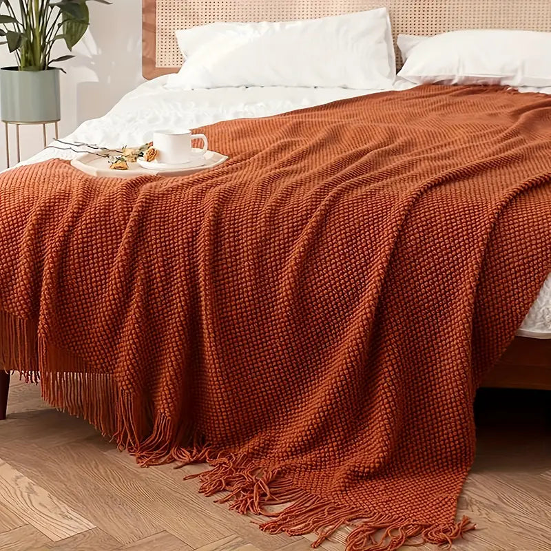 Golden Ember Blanket – Refined Autumn Warmth